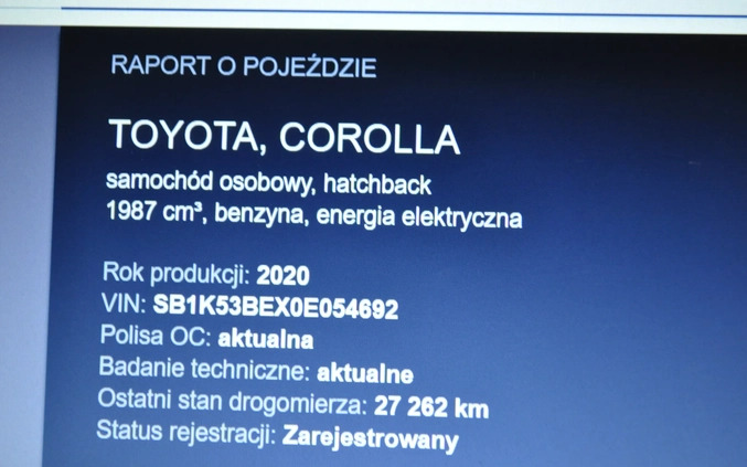 Toyota Corolla cena 94900 przebieg: 33000, rok produkcji 2020 z Drezdenko małe 667